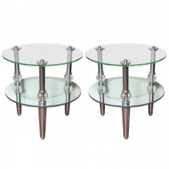 Pair of Mid Century Modern Mirrored Side tables