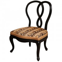 Vanity Victorian Chair in Faux Python Snake Textile